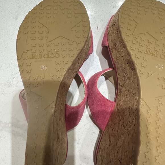 Jimmy Choo Women's Platform Sandals - Pink Suede, Size 8, New without Box - Picture 4 of 6
